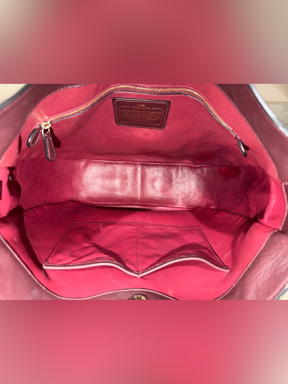 Coach Nomad Burgundy Leather Hobo with Gold Hardware - Picture 5 of 15